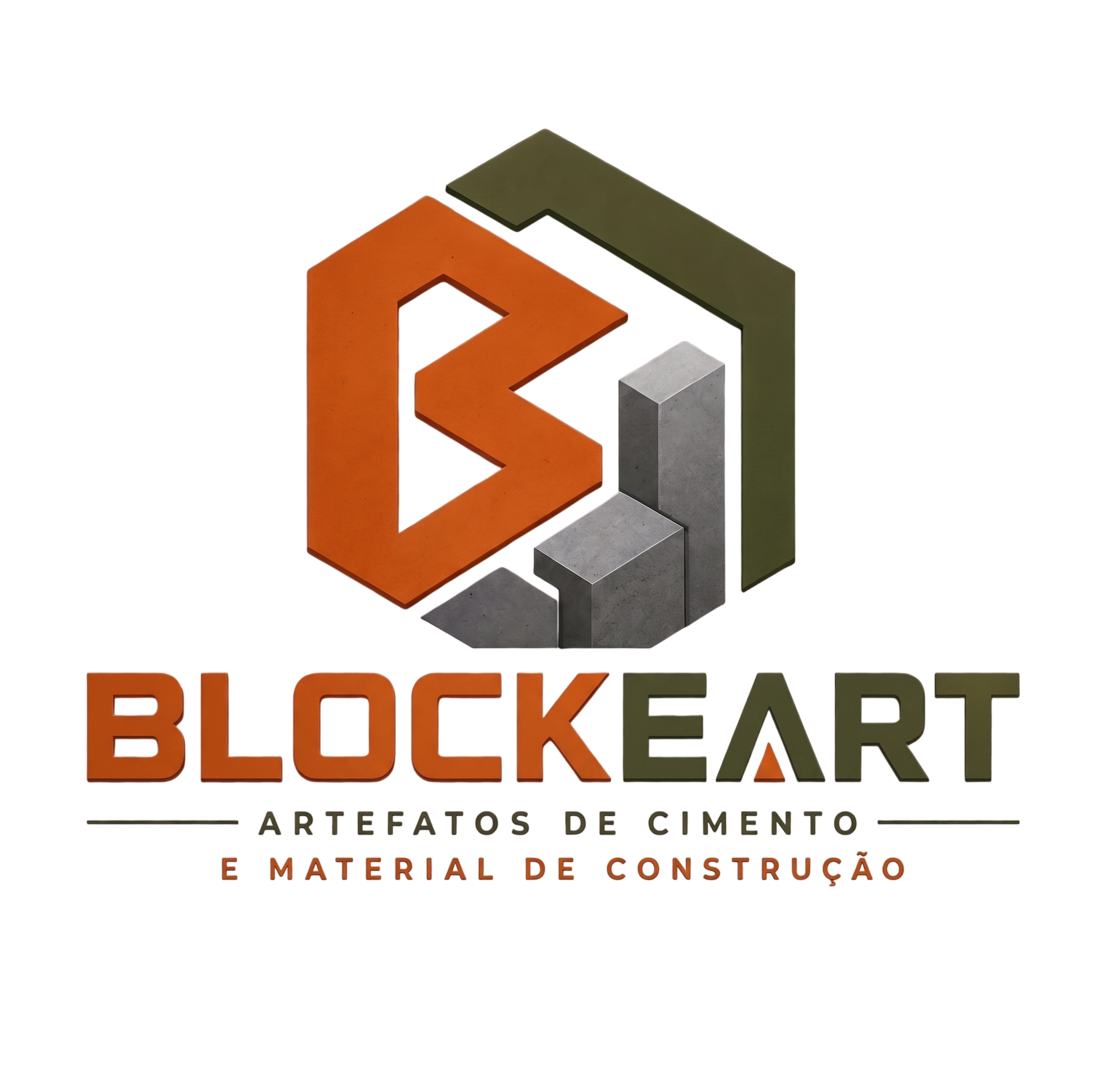 Logotipo BlockEart Artefatos de Cimento e Material de Construção
